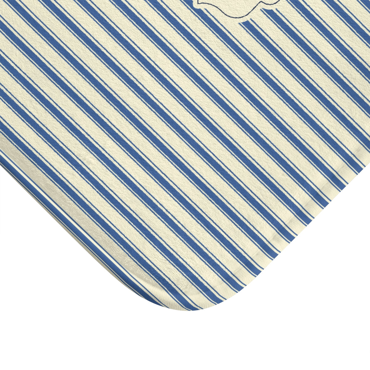 Bonjour Striped Memory Foam Bath Mat – French Blue