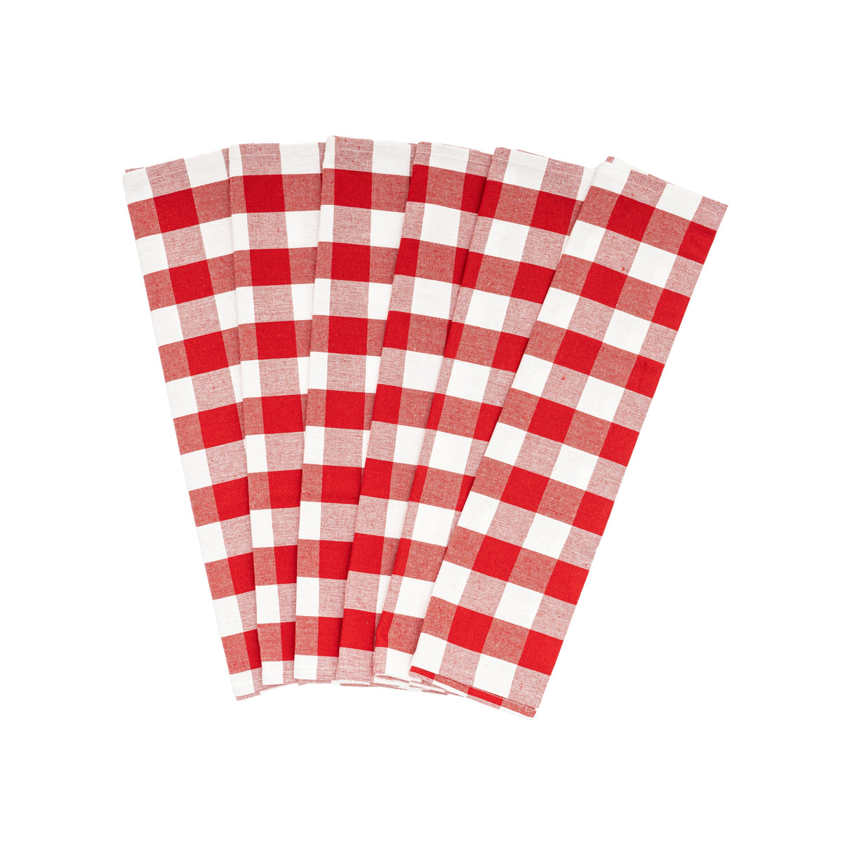 Plaid Cotton Kitchen Towels – Set of 6
