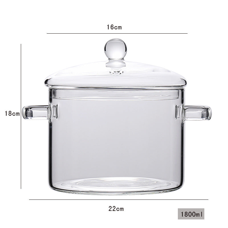 Borosilicate Glass Cooking Pot with Lid
