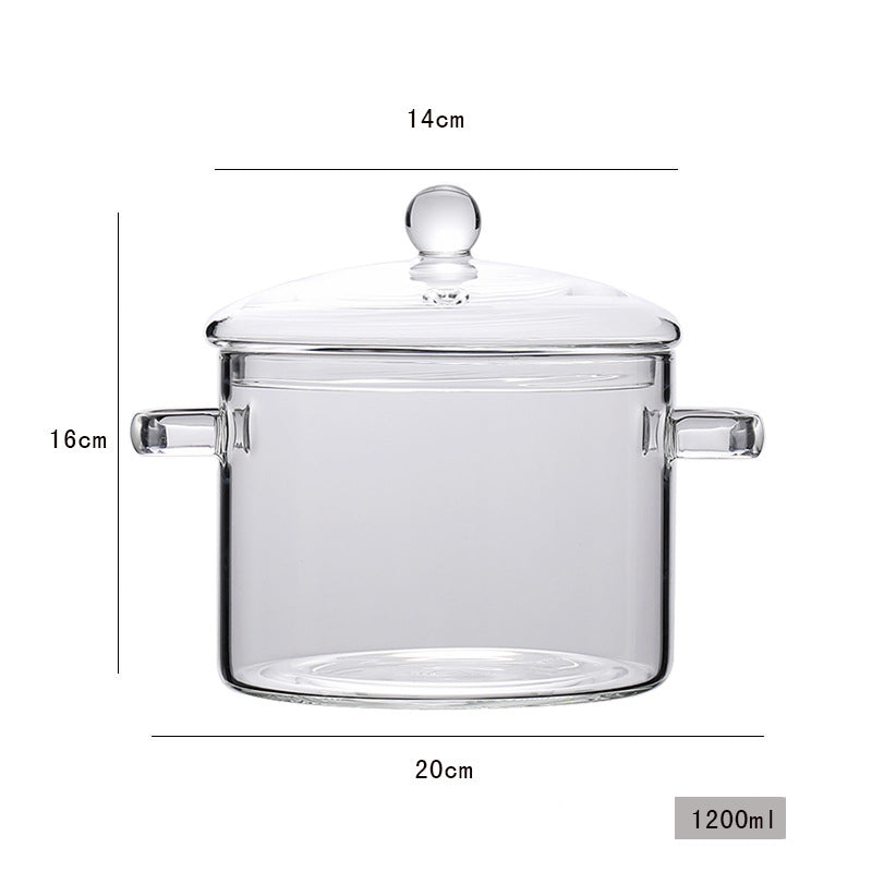 Borosilicate Glass Cooking Pot with Lid