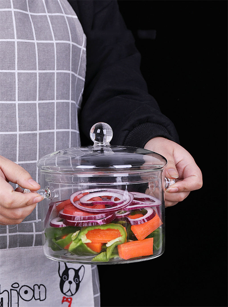 Borosilicate Glass Cooking Pot with Lid