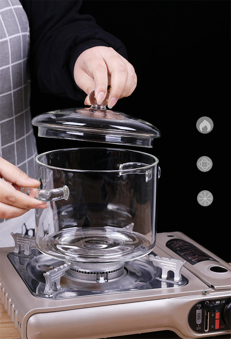 Borosilicate Glass Cooking Pot with Lid