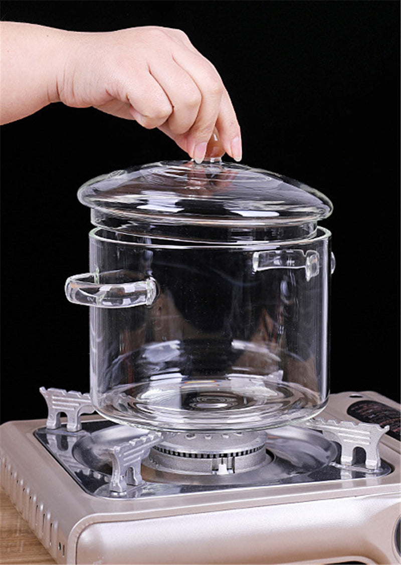 Borosilicate Glass Cooking Pot with Lid