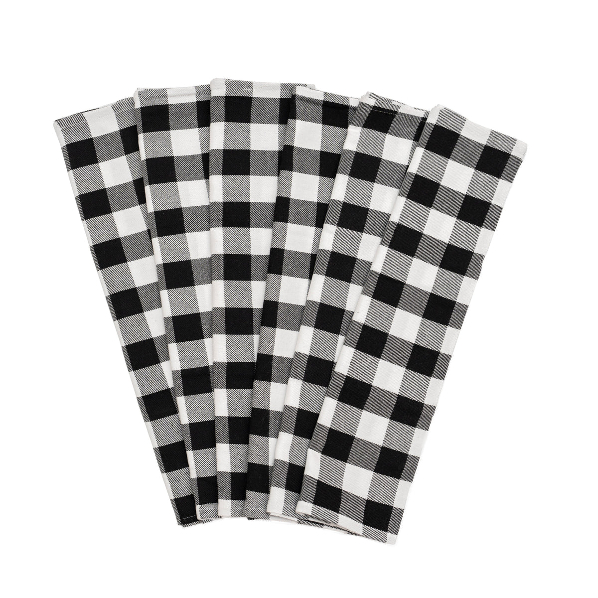 Plaid Cotton Kitchen Towels – Set of 6