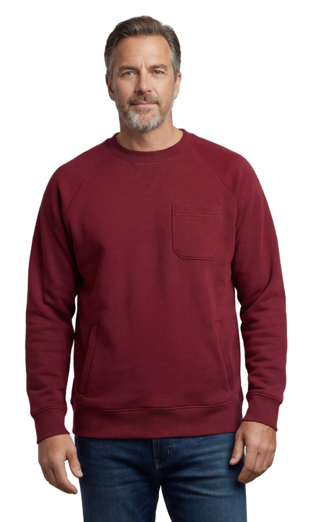 Men’s 3-Pocket Fleece Sweatshirt with Raglan Seams