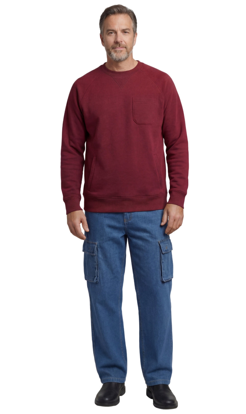 Men’s 3-Pocket Fleece Sweatshirt with Raglan Seams