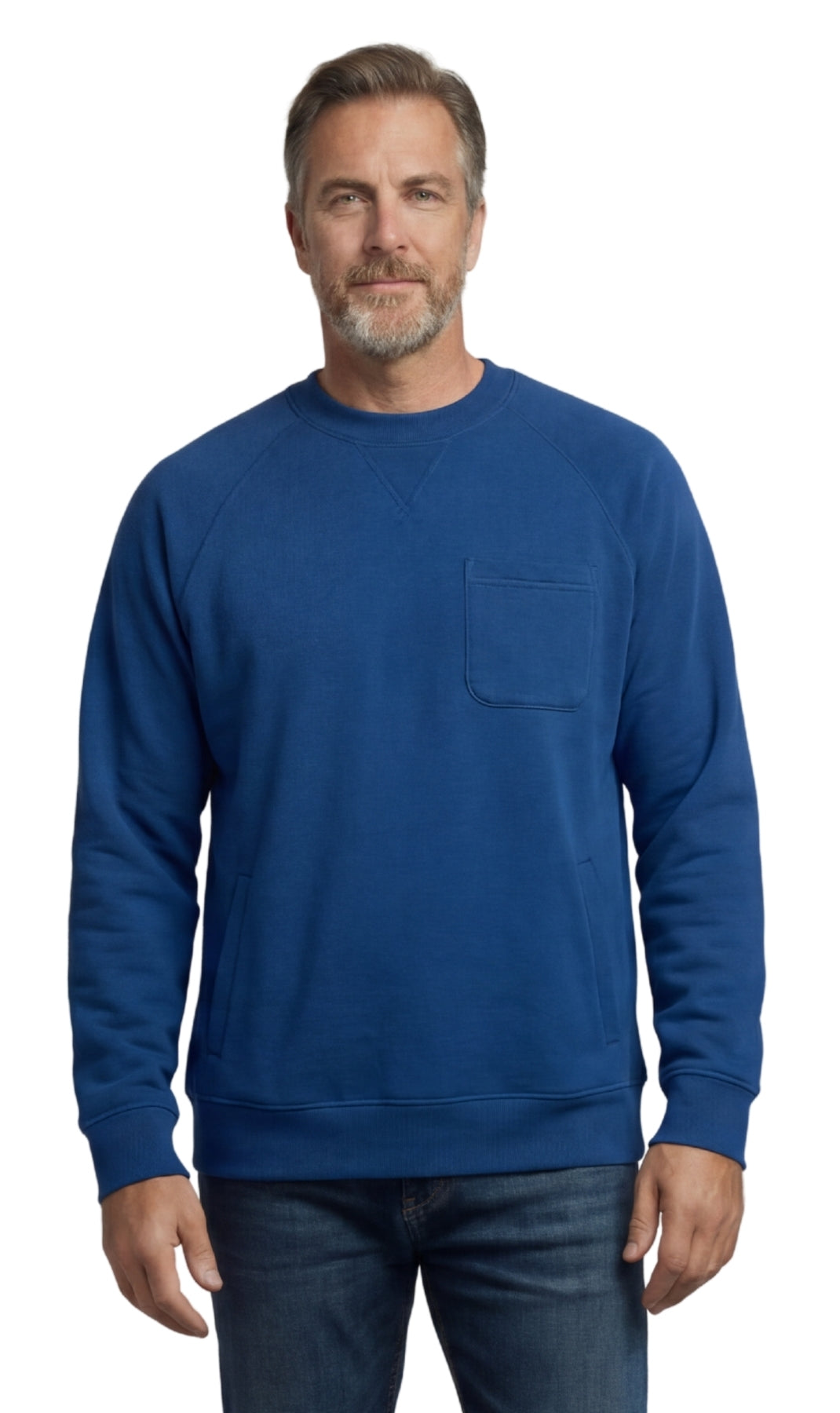 Men’s 3-Pocket Fleece Sweatshirt with Raglan Seams