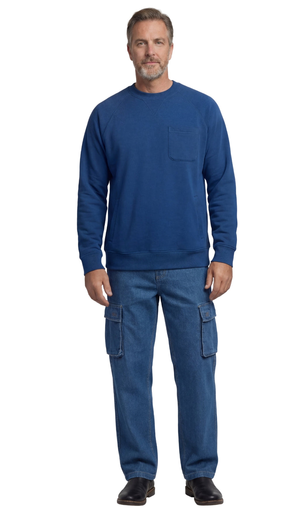 Men’s 3-Pocket Fleece Sweatshirt with Raglan Seams