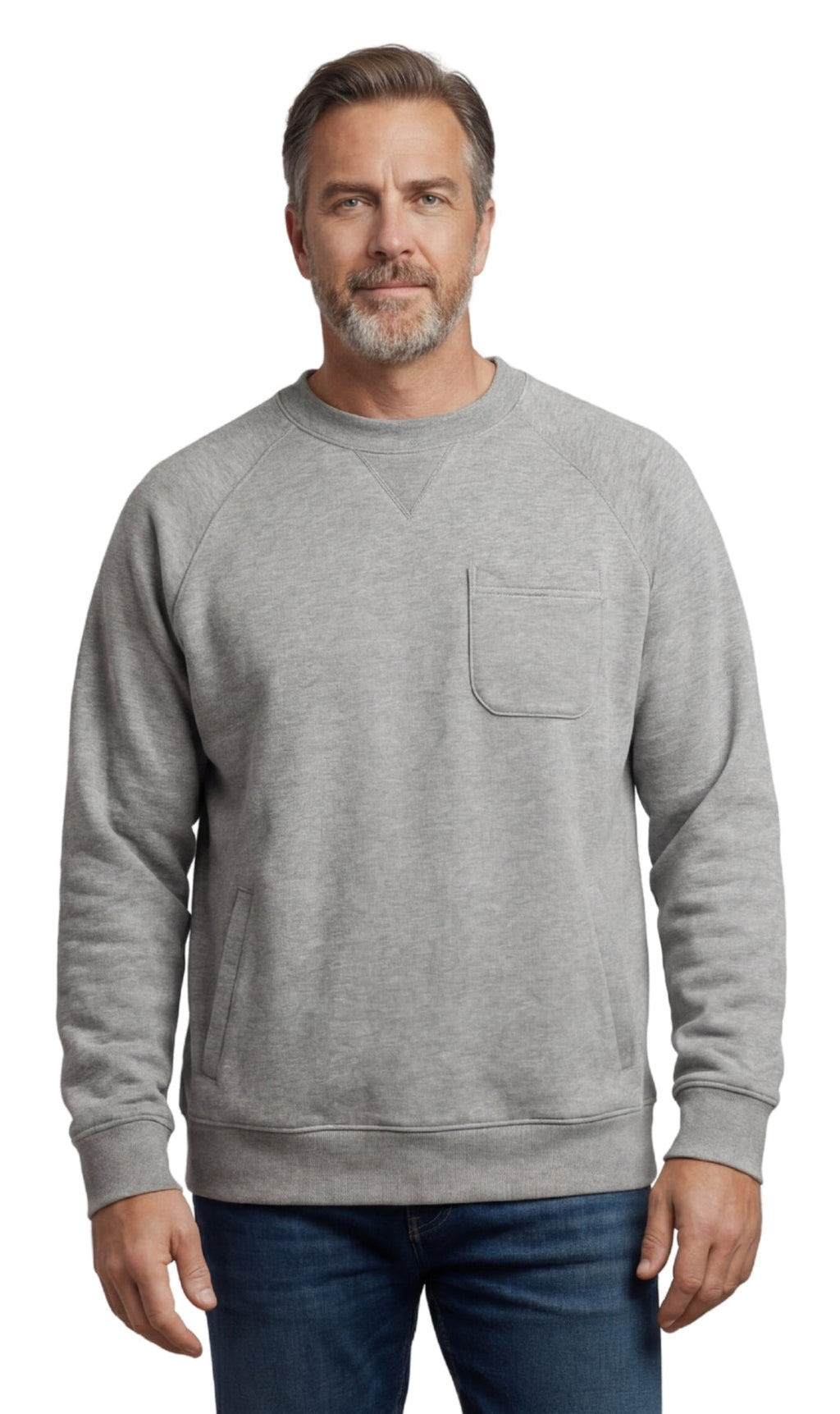 Men’s 3-Pocket Fleece Sweatshirt with Raglan Seams