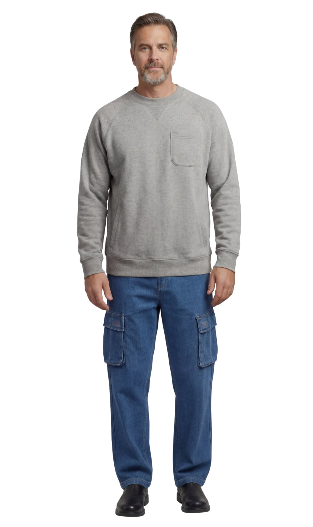 Men’s 3-Pocket Fleece Sweatshirt with Raglan Seams