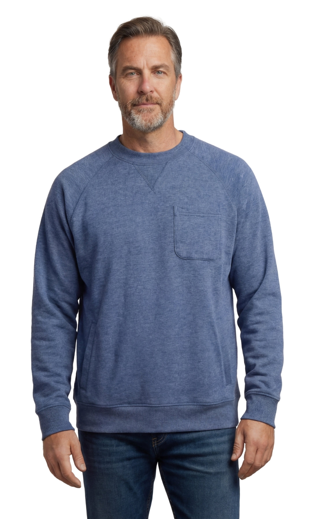Men’s 3-Pocket Fleece Sweatshirt with Raglan Seams