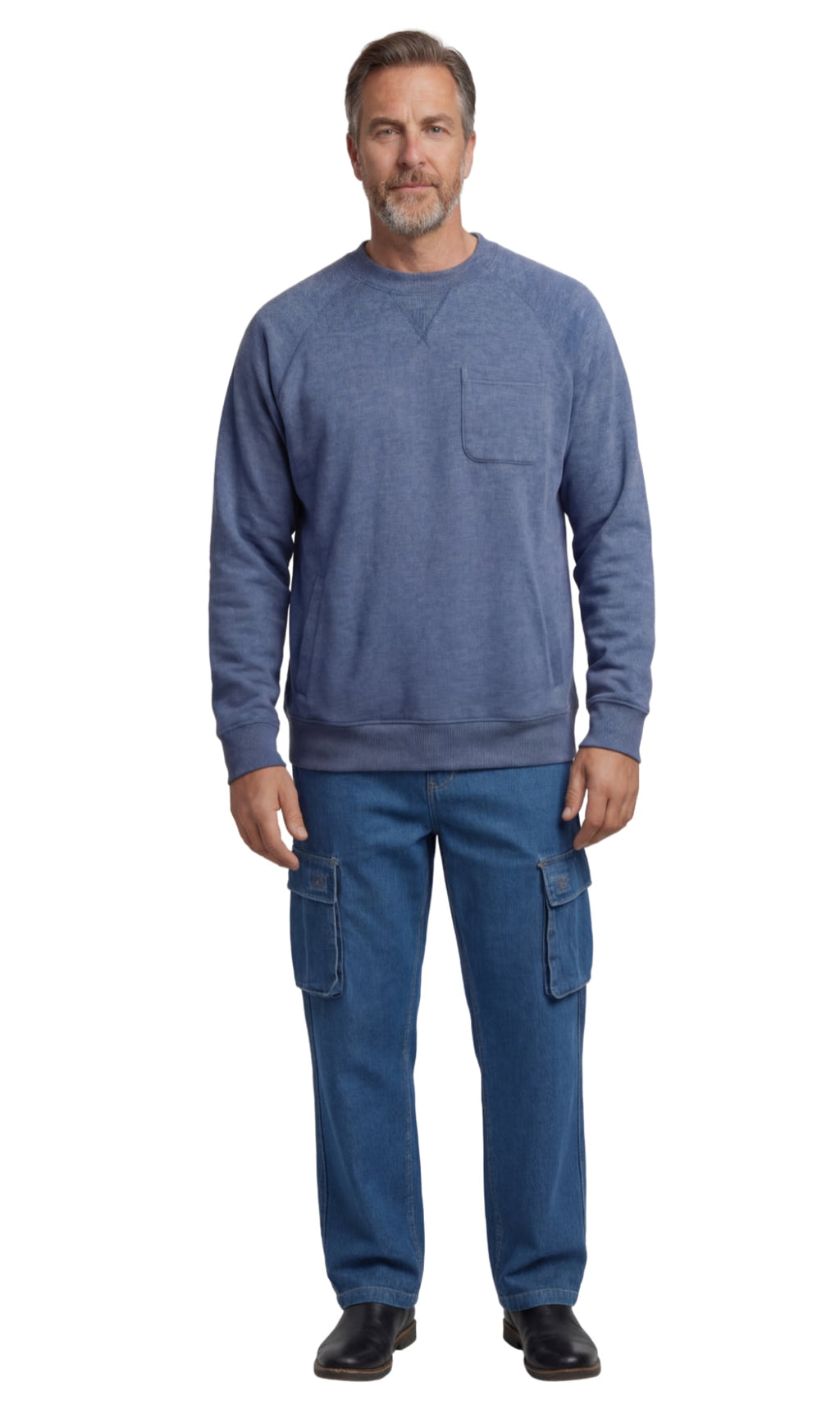 Men’s 3-Pocket Fleece Sweatshirt with Raglan Seams