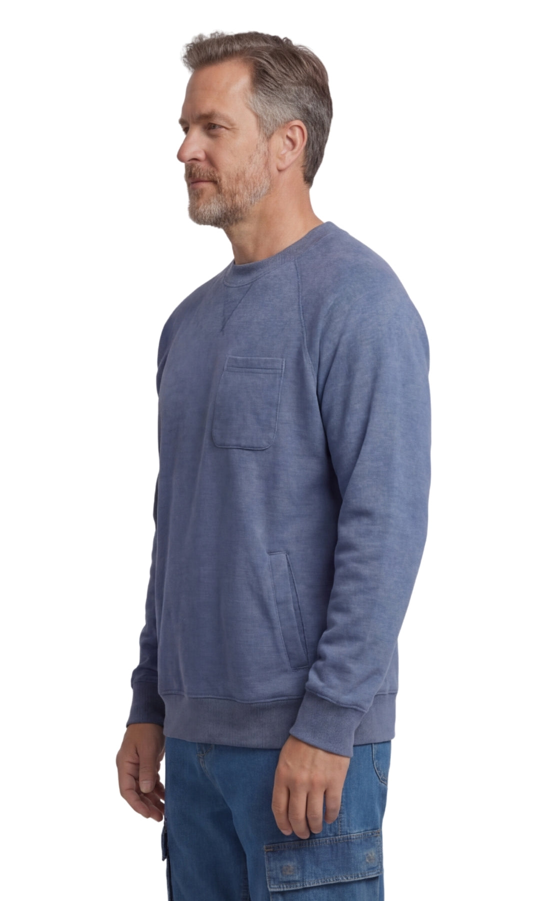 Men’s 3-Pocket Fleece Sweatshirt with Raglan Seams
