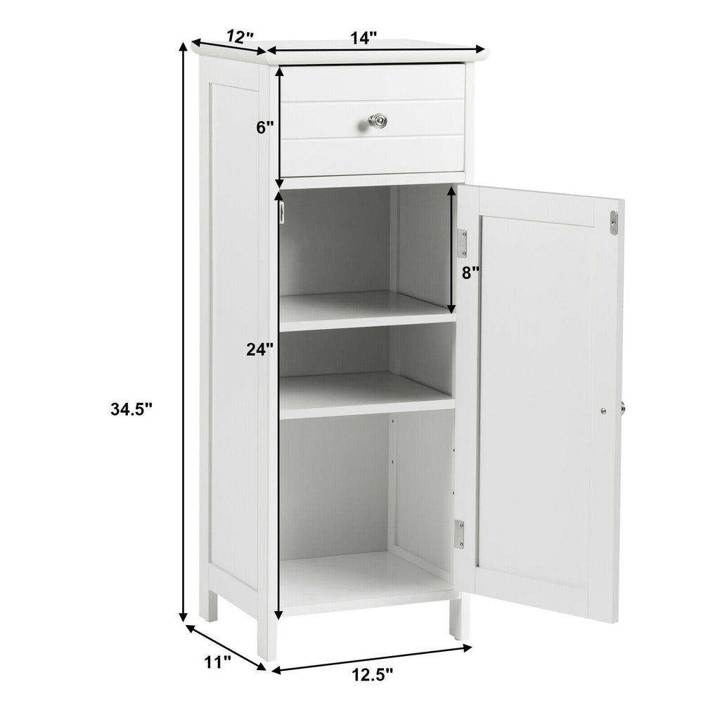 Bathroom Storage Cabinet with Drawer & Adjustable Shelf