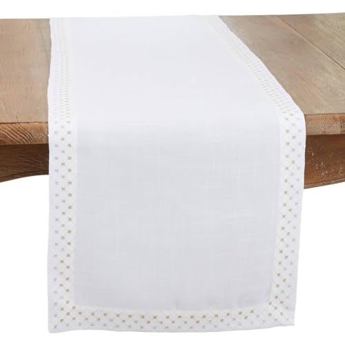 Fennco Styles Metallic Lattice Table Linen Collection