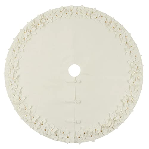 Fennco Styles Handmade Felt Flower Christmas Tree Skirt