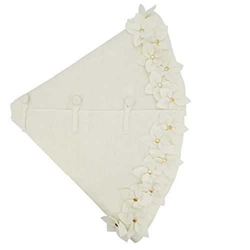 Fennco Styles Handmade Felt Flower Christmas Tree Skirt
