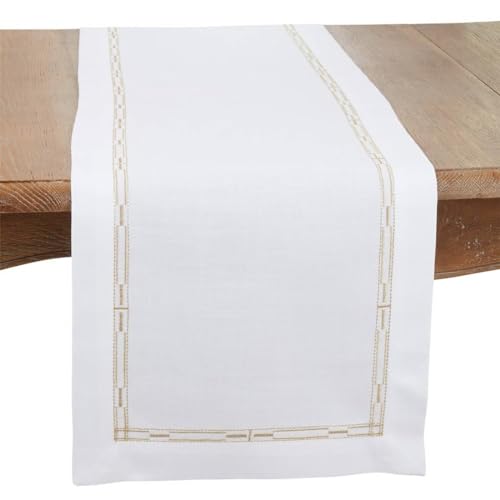 Fennco Styles Gold Embroidered Table Linen Collection