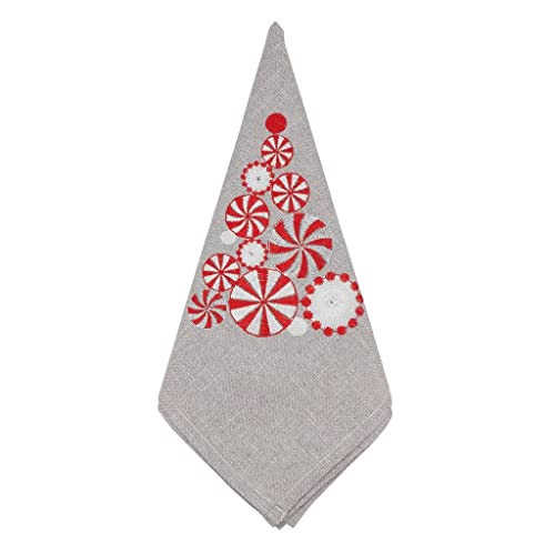 Fennco Styles Embroidered Peppermint Table Linen Collection