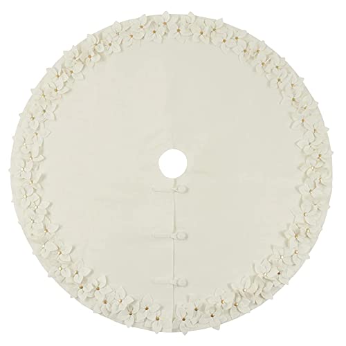 Fennco Styles Handmade Felt Flower Christmas Tree Skirt