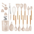 35-Piece Silicone Kitchen Utensil Set with Holder – Khaki