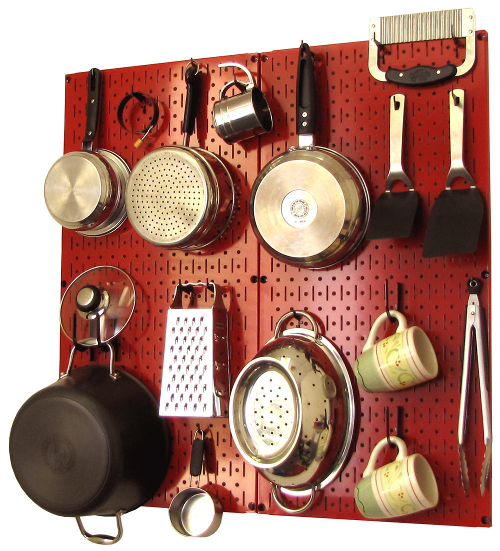 Wall Control Kitchen Pegboard Organizer Kit with Hooks