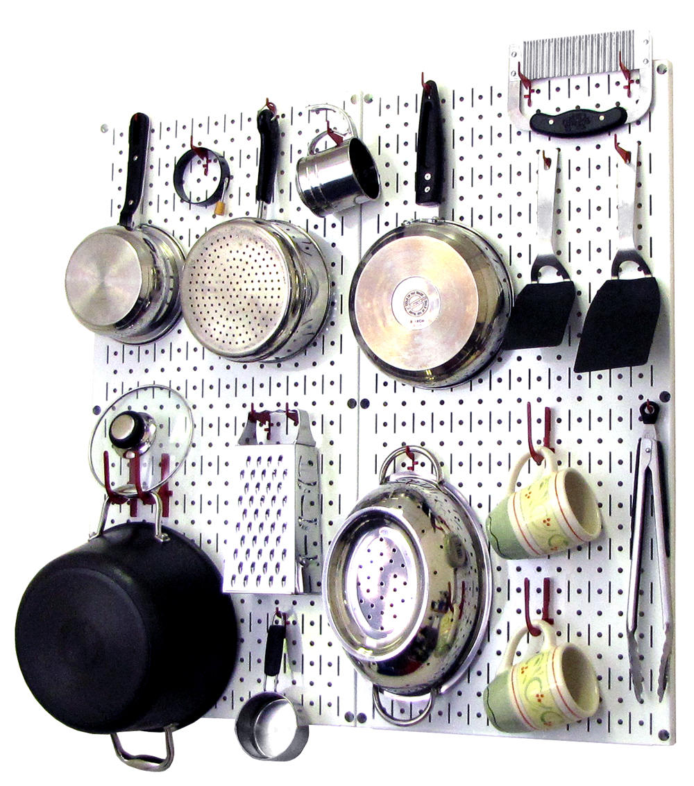 Wall Control Kitchen Pegboard Organizer Kit with Hooks