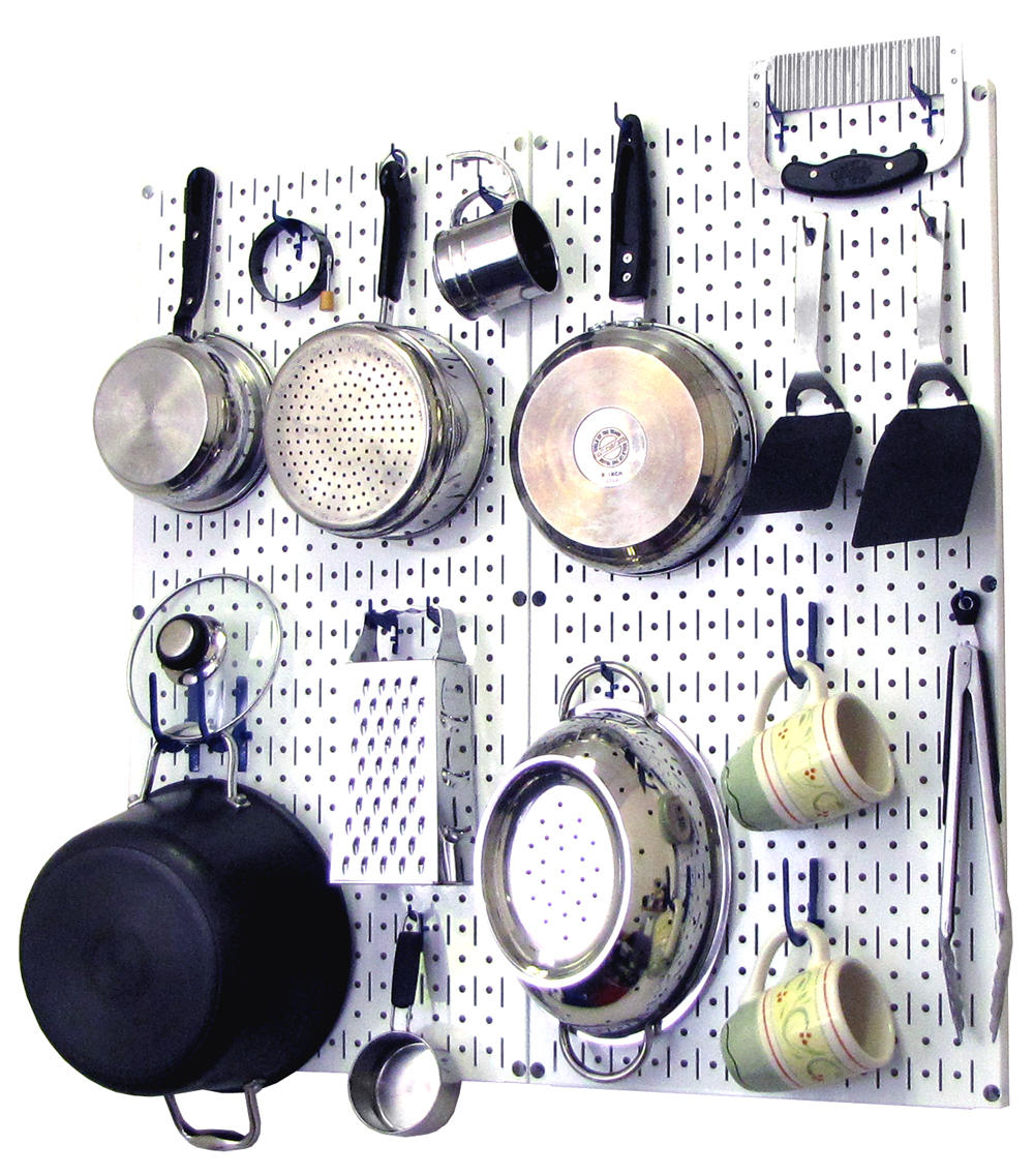 Wall Control Kitchen Pegboard Organizer Kit with Hooks