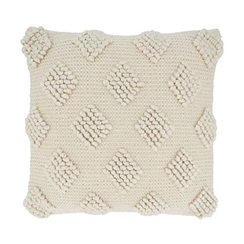 Fennco Styles Pom-Pom Diamond Pillow Cover