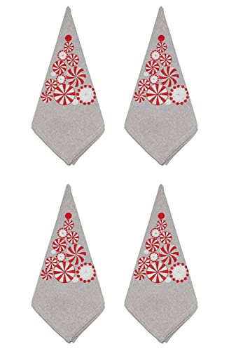 Fennco Styles Embroidered Peppermint Table Linen Collection