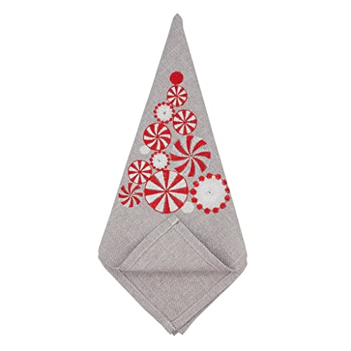 Fennco Styles Embroidered Peppermint Table Linen Collection