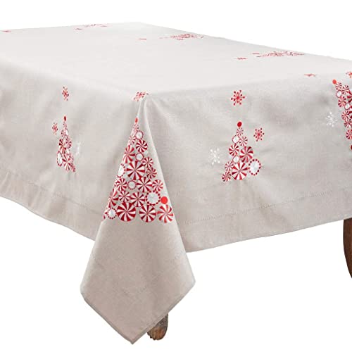 Fennco Styles Embroidered Peppermint Table Linen Collection