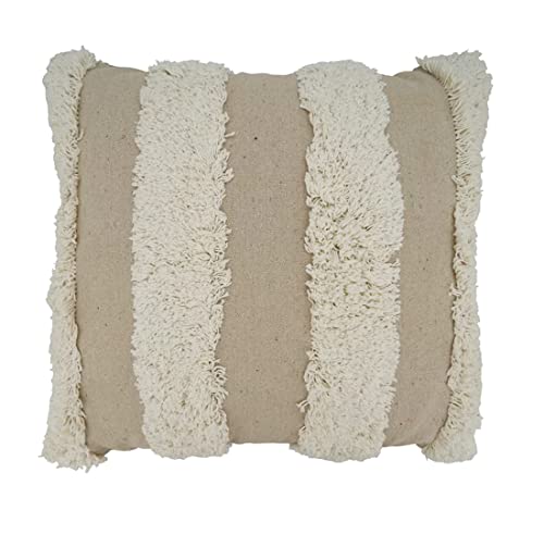 Fennco Styles Tufted Stripe Cotton Throw Pillow