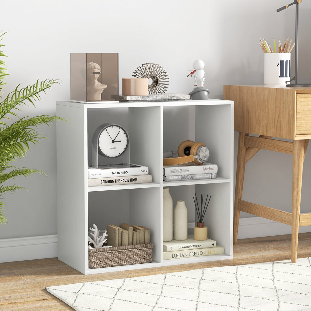 4-Cube Bookshelf with Back Guardrail