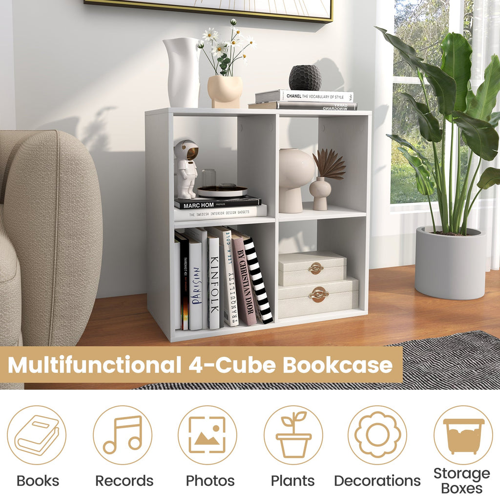 4-Cube Bookshelf with Back Guardrail