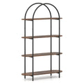 Arched 4-Tier Bookcase with Metal Frame