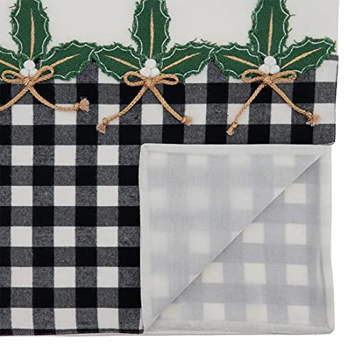 Fennco Styles Buffalo Plaid Holly Table Runner – 16 x 72 Inch
