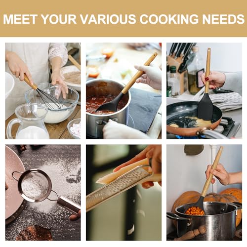 35-Piece Kitchen Utensil Set with Wooden Handles