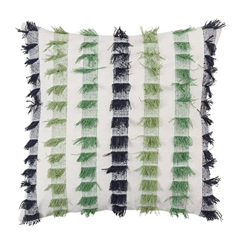 Fennco Styles Boho Striped Fringe Cotton Throw Pillow