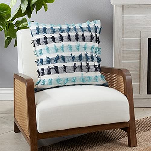 Fennco Styles Boho Striped Fringe Cotton Throw Pillow