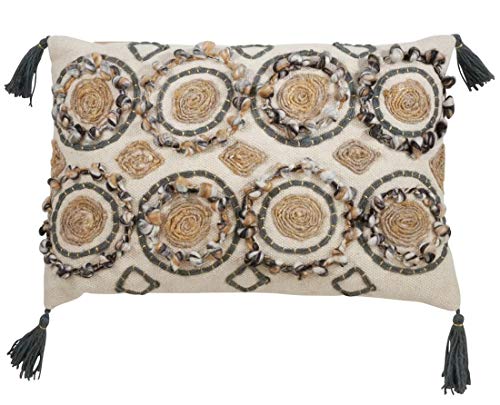 Fennco Styles Embroidered Geometric Cotton Throw Pillow