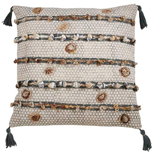 Fennco Styles Embroidered Geometric Cotton Throw Pillow