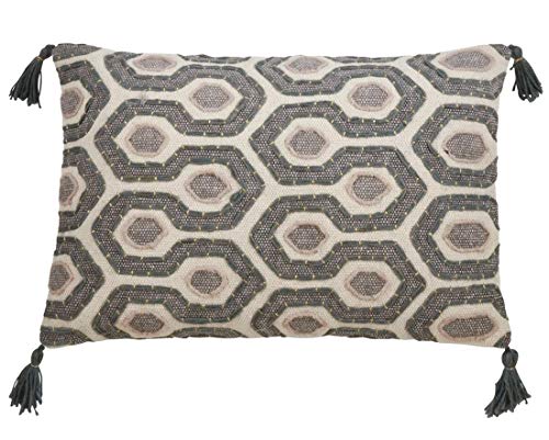 Fennco Styles Embroidered Geometric Cotton Throw Pillow