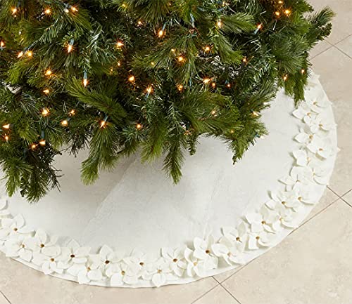 Fennco Styles Handmade Felt Flower Christmas Tree Skirt