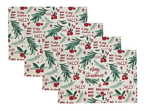 Fennco Styles Holly Christmas Table Linen Collection