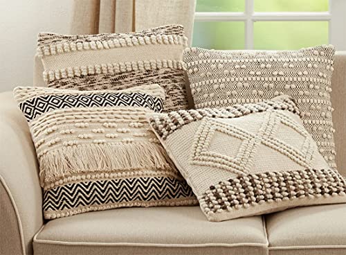 Fennco Styles Woven Diamond Pillow Cover