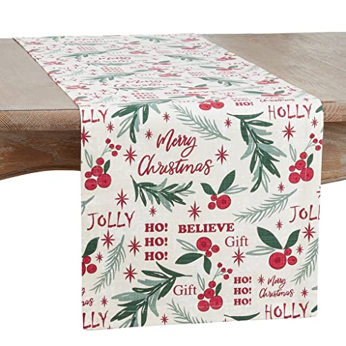 Fennco Styles Holly Christmas Table Linen Collection