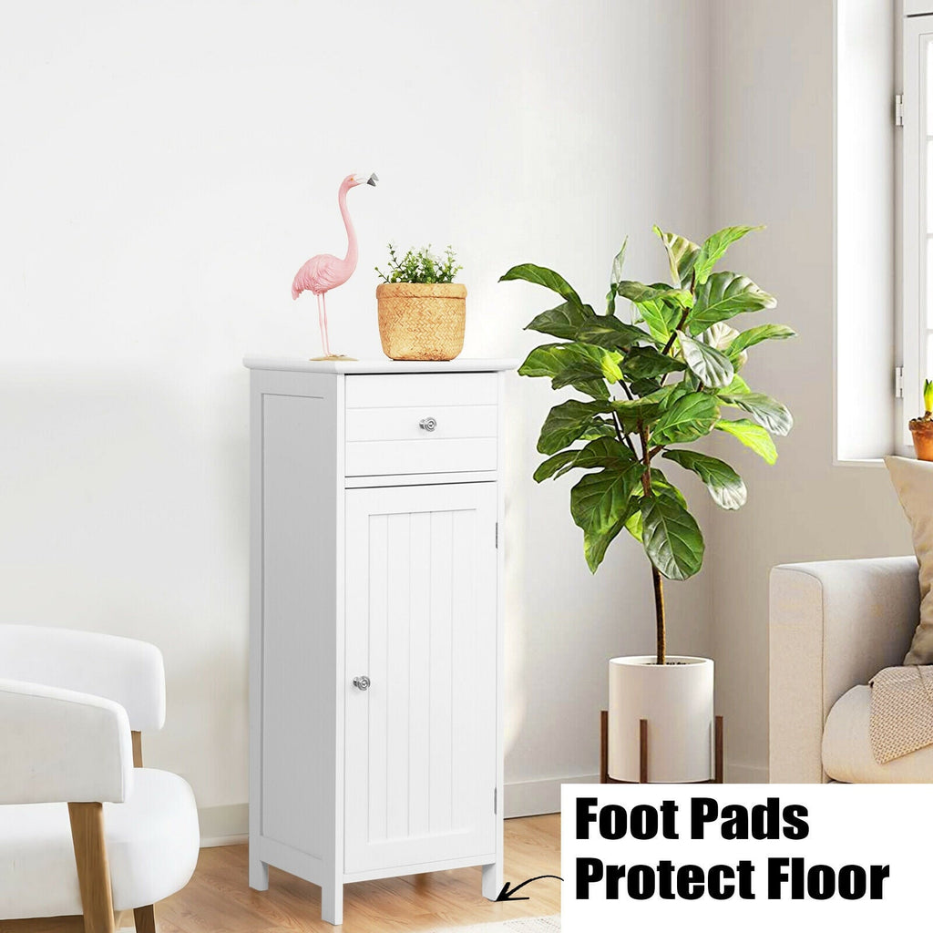 Bathroom Storage Cabinet with Drawer & Adjustable Shelf