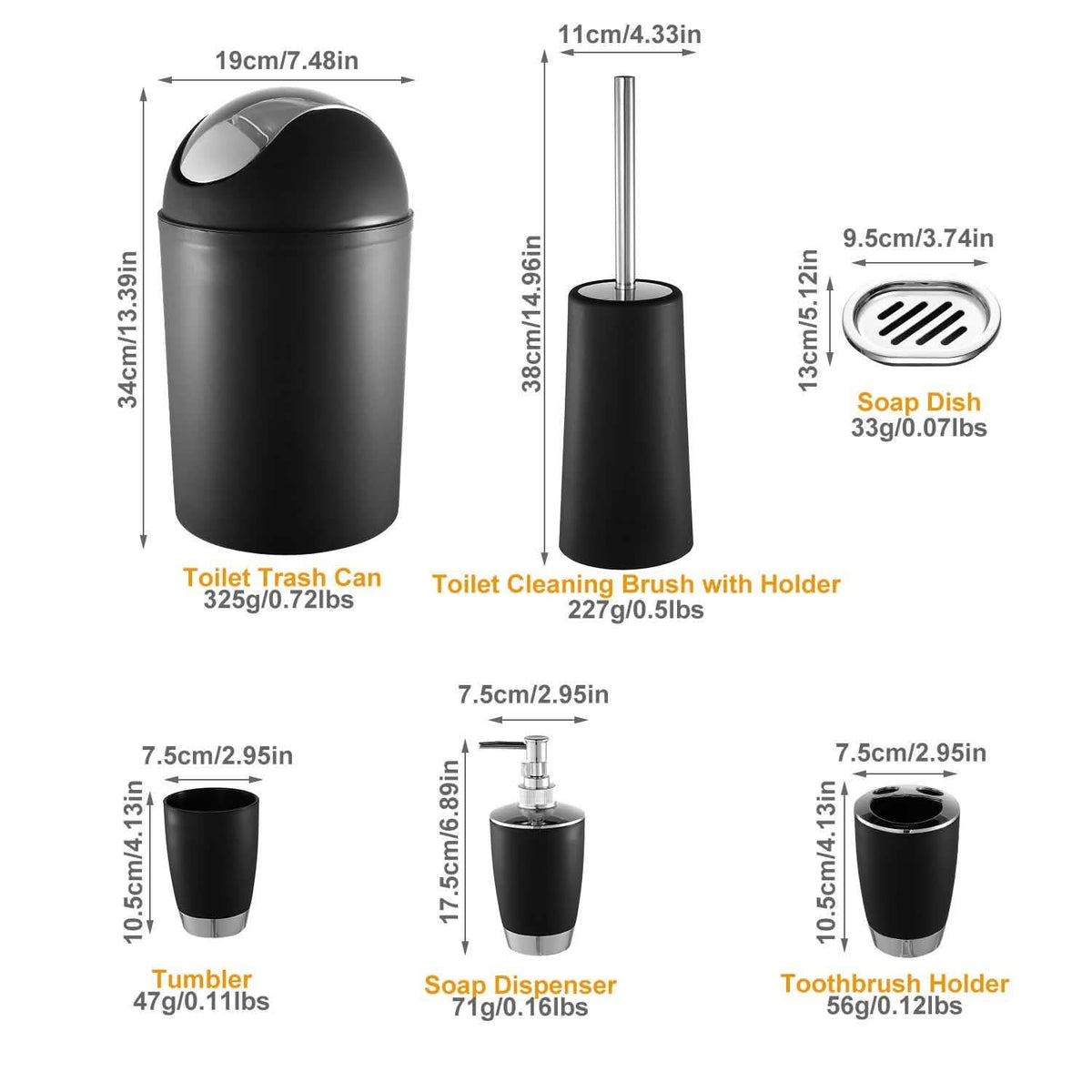 6-Piece Bathroom Accessory Set