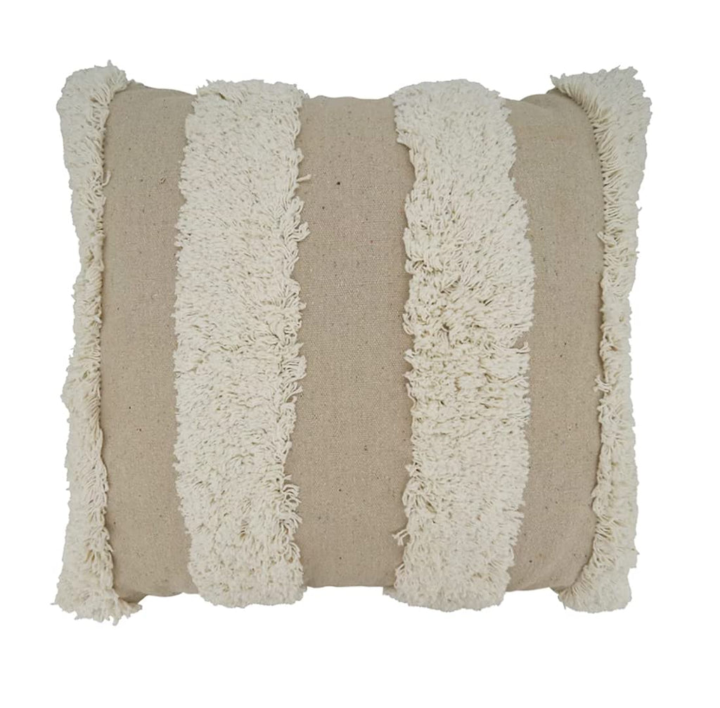 Fennco Styles Tufted Stripe Cotton Throw Pillow